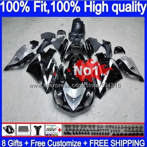 Injection For KAWASAKI ZX 14R ZX14R 06 07 08 09 10 11 Silver blk 78MC.21 ZZR1400 ZX-14R 2006 2007 2008 2009 2010 2011 Fairing