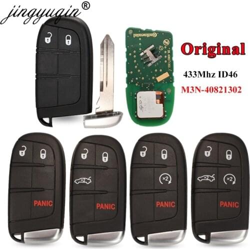 Jingyuqin Genuine Parts Smart Remote Key Fob For Dodge Journey Challenger SRT CK Charger M3N40821302 433MHz ID46 Chip 2/3/4/5BTN
