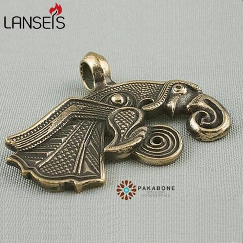 Lanseis 20pcs viking retro Raven of Odin Hugin Jewelry Viking Scandinavian Solid Pendant punk Necklace handmade jewelry
