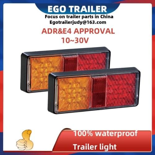 EGO 2PCS E4 ADR Approved Truck Combination Lamp Trailer Led Lights Tail Turn Signal Stop Brake SUBMERSIBLE boat trailer parts