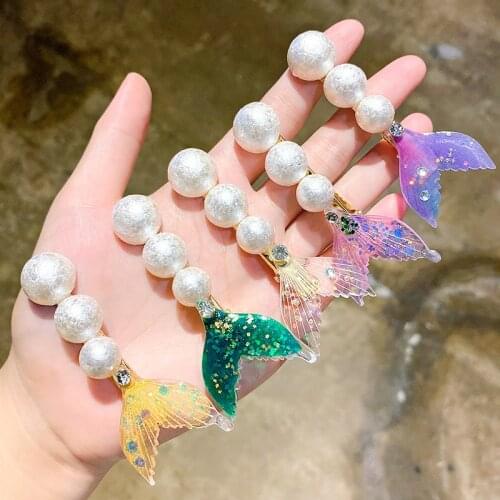 Ms. Child beautiful beauty fishtail pearl bang ground hairpin headdress hairpin INS sweet girl children