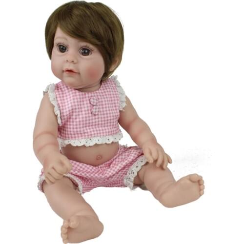 NPKDOLL Reborn Baby Doll Pink Princess Girl Full Vinyl 17 inch full body Silicone Kids Infant Lovely bebe Boneca reborn toys gi