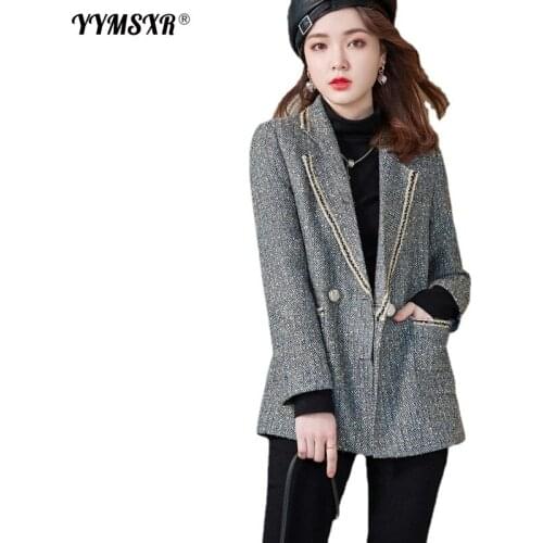 2021 Autumn and Winter Jacket Womens Professional Long-sleeved Office Small Suits High-quality Formal Wear Work Clothes Female