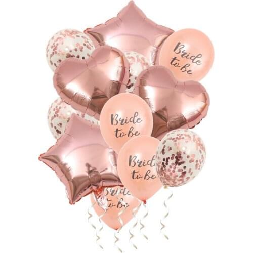 12-18inch Rose Gold Theme Bride To Be Latex Balloon Bachelorette Hen Party Bridal Shower Wedding Decoration Supplies