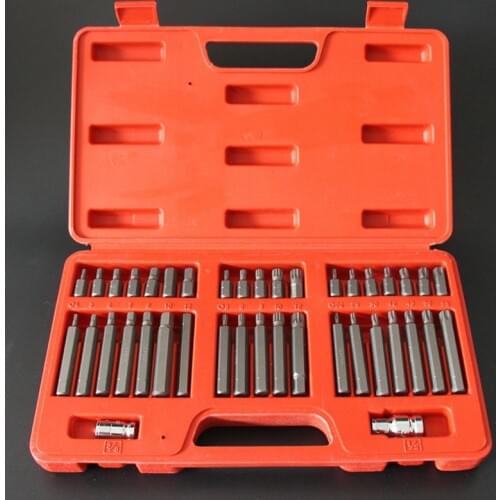 40 Pcs/set 3/8" 30&75mm Electric Screwdriver Bits Set Torx Hex Spline Lengthened Screwdriver Head CR-V Power Driver Tools