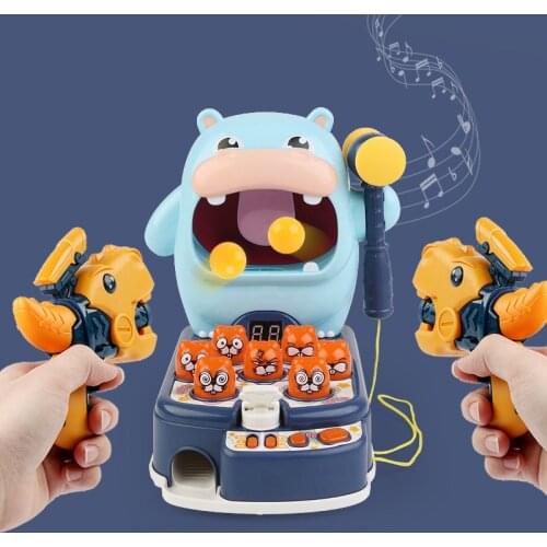 Board Game ChildrenS Educational Early Toys Education Baby Hitting Hamster Luminous Toy Soft Bullet Gun Shooting Scoring HC0206