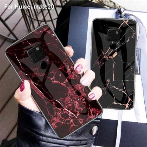 Colored marble glass case for huawei mate9 mate10 mate20 mate40 new tempered glass anti-scratch back cover for huawei mate40pro