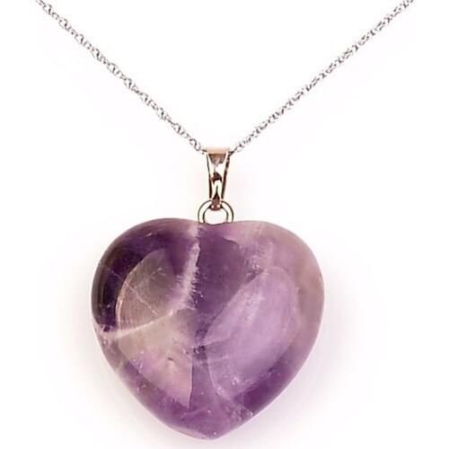 Stone Boxes Amethyst Stone Heart Necklace, Women 'S Accessories, Jewelry