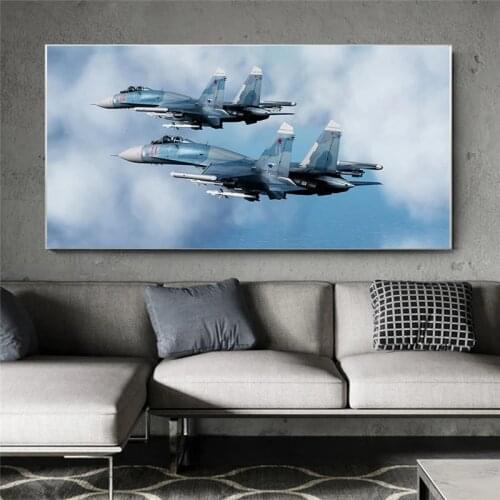 Unframed Sukhogo Aircraft Su 27sm3 Flanker Fighter Canvas Painting Posters and Prints Wall Art for Living Room Home decorative