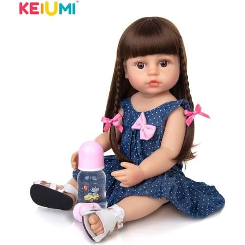 True To Life 22Inch Reborn Dolls Babies Full Silicone Vinyl Body Lifelike Princess Reborn Baby Girl Toys for Kids Birthday Gifts