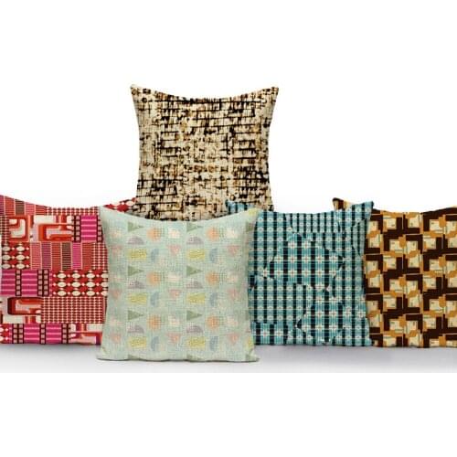 Colorful Geometric Abstract Print Pattern Decorative Pillows For Sofa Cover For Pillow 45*45 Cm Decor Home Funda De Almohada