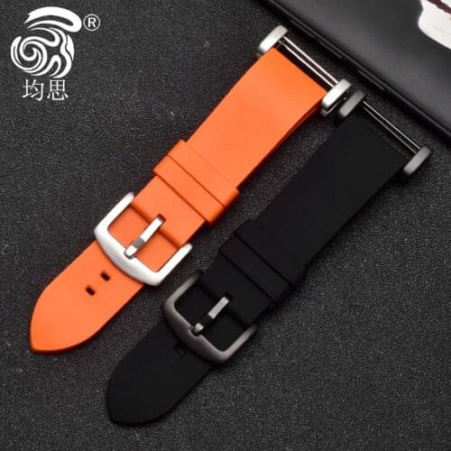 Silicone watchband for Sunto expedition core source Tuoye 3V fluororubber watch strap waterproof men and womens bracelet 24mm