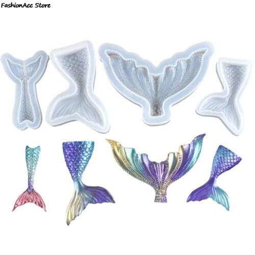 Mermaid Tail Silicone Mold Jewelry DIY Mold Handmade Fishtail Design Soft Silicone Mold Jewelry Craft DIY Tool
