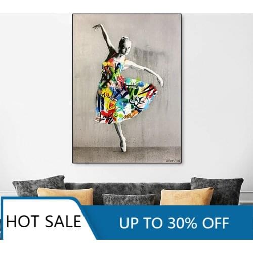 Modern Graffiti Dancing Women Wall Art Canvas Painting Posters Prints Wall Decor Pictures for Living Room Aesthetic Home Decorat