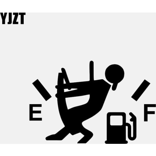 YJZT 13CM*8.5CM Cartoon Low Fuel Gas Diesel Vinyl Decal Car Sticker Black/Silver C3-0787