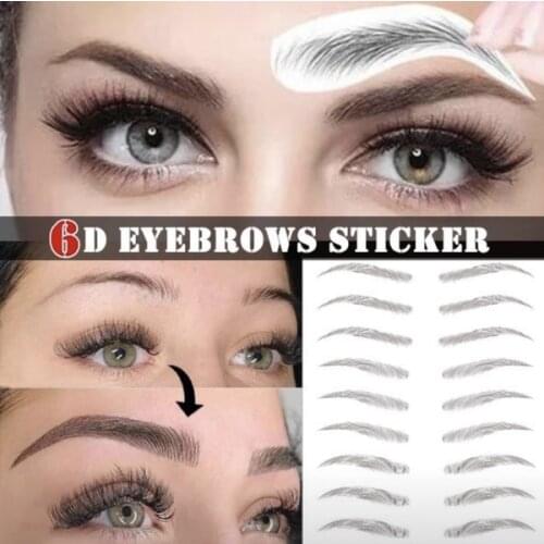 6D Eyebrows Makeup Waterproof Lasting Eyebrow Tattoo Sticker Water-based Brow Stickers False Eyebrows Cosmetics