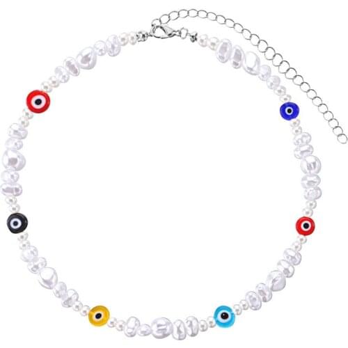 Korean Fashion Pearl Necklace for Women 2021 Chain Around The Neck Female Choker Satement Necklaces Luxury Party Accessories