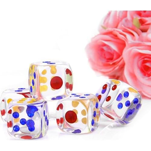 35mm Colorful Transparent Dice 6 Sides Board Game Cambling Club Party Dice Multi Sides Dice for Board Game
