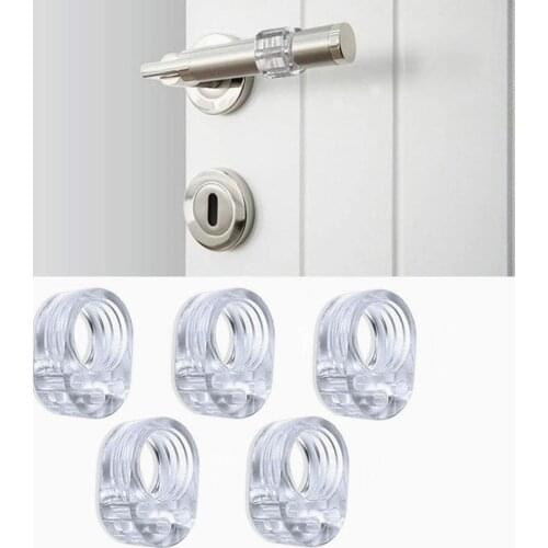 4pcs Door Stopper Transparent Silica Gel Door Handle Buffer Wall Protection Doorknob Bumper Walls Furniture Protective Fittings