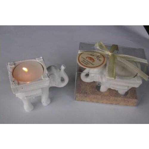 80 pcs Wedding Favors Ceramic Lucky Elephant Candle Holder candle stick Tea Light Candlestick
