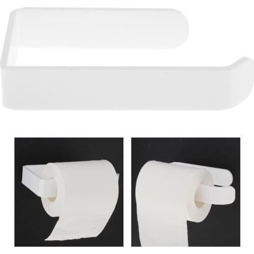 Acrylic Toilet Paper Holder Wall Mounted Kitchen Bathroom Waterproof Towel Rack Accessories Shelf White Toilet Paper Roll Holder