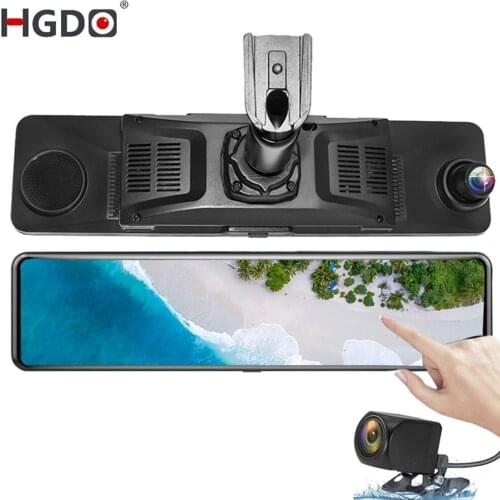 HGDO12" Android 4G Dash Cam Car DVR Rearview Mirror Android GPS Auto Registrar WiFi 2+32G FHD 1080P Driving Video Recorder
