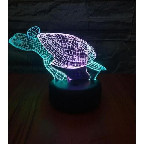 Tortoise 3d Visual Nightlight Creative Colorful Touch Charging Led Desk Lamp Stereo Gift Atmosphere Table Lamps For Living Room