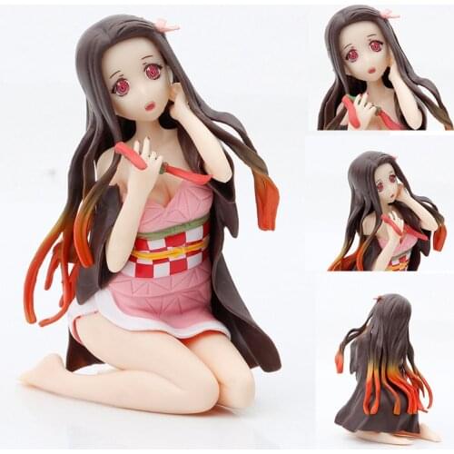 Anime Demon Slayer Figure Kimetsu No Yaiba Kamado Nezuko Action Figure Kneeling Version 10cm Collectible PVC Model Toys