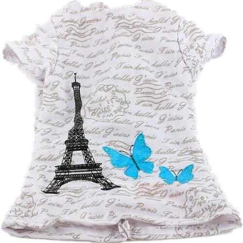 LUCKDOLL Solid Color Printed T-shirt Fit 18 Inch American 43cm Baby Doll Clothes Accessories,Girls Toys,Generation,Birthday Gift