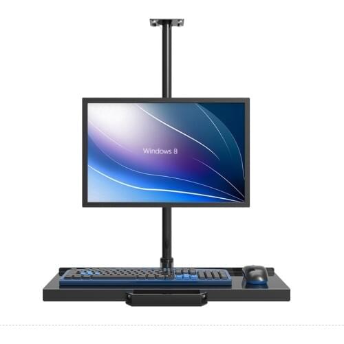 Customized Ceiling Mount Sit-Stand Workstation Full Motion Monitor Keyboard Holder Assembly Line Work Station W817