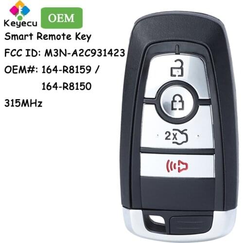 KEYECU Smart Remote Car Key Fob 4 Buttons for Ford Edge Expedition Explorer Fusion Mustang M3N-A2C93142300 164-R8150 164-R8159