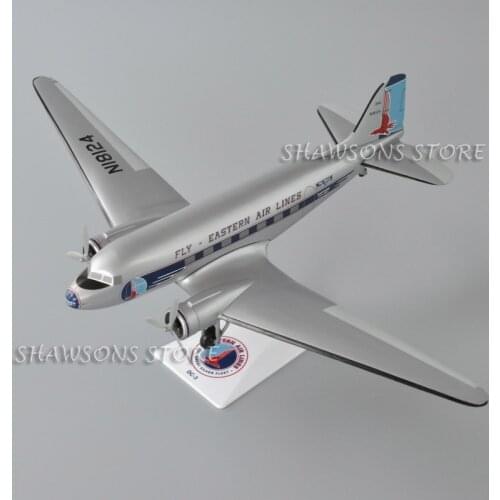 1:100 Scale Aircraft Model Toy Fly Eastern Air Lines DC-3 Plane Miniature Replica Collection