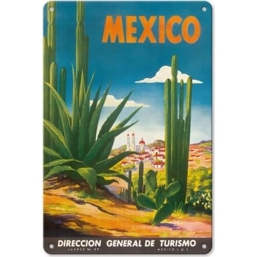 Metal Tin Sign Mexico Ciudad Juarez Pub Outdoor Bar Retro Poster Home Kitchen Restaurant Wall Decor Signs