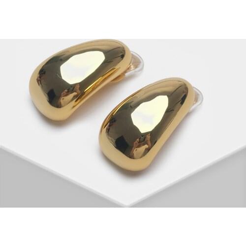 Amorita boutique Metal geometry design fashion clip earrings