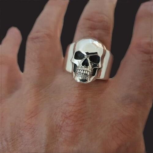 2021 New Arrival Mens Ring Creative Exaggerated Punk Hip Hop Skull Ring Holiday Mens Gift Luxury Jewelry for Men Wholesale