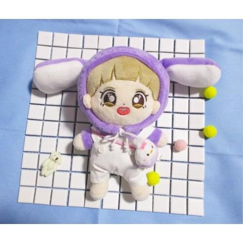 [MYKPOP]KPOP Dolls Clothes and Accessories: Bunny Hooded Sweatshirt + overalls 2pcs Set for 20cm &15cm dolls SC20090822