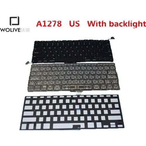 Genuine New A1278 US Keyboard For Macbook Pro 13" 2009-2012 Year With Blacklight Language version US Replacement