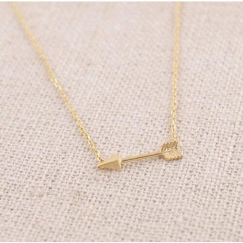 Small weapon Arrow love at first sight Pendant Necklace for Women Love sign Simple Sideways Cupid Arrow Necklace lucky jewelry
