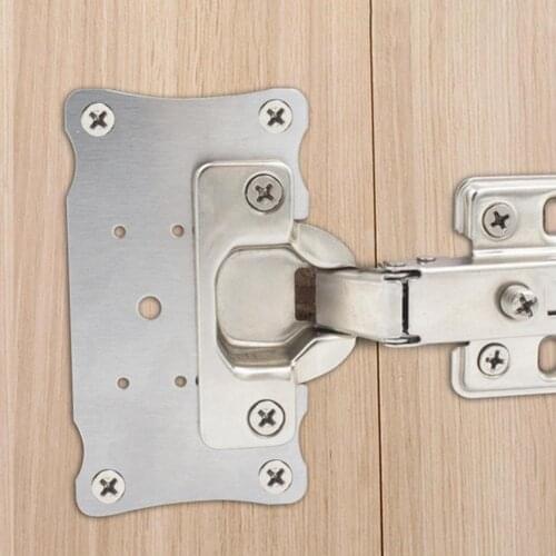 Hinge Repair Plate Thickened Anti-Rust Stainless Steel Hinges Fixing Brace Joining Plate with Fixing Screws for Cabinets Dresser