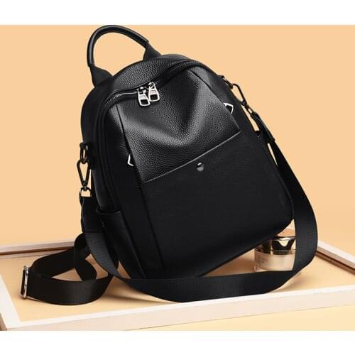 Natural Genuine Leathe Women Backpacks High Quality Cowhide Womens Backpack Fashion Travel Back pack Casual Female Shoulder bag