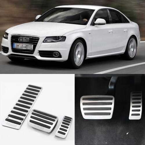 Savanini Brand New 3pcs Aluminium Non Slip Foot Rest Fuel Gas Brake Pedal Cover For Audi A4L 2009-2017 AT