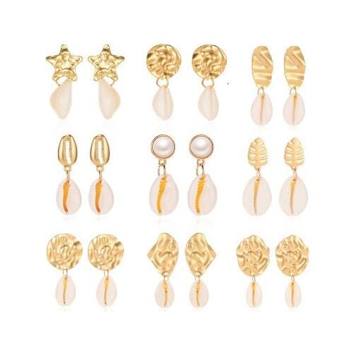 New fashion Retro style natural shell earrings For Women girl Accessories jewelry wholesale