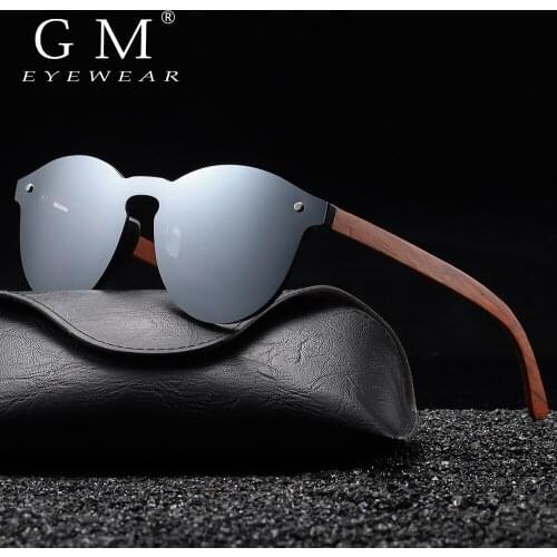 GM Retro Wood Sunglasses Men Women Polarized Sun Glasses Driving Natural Wooden Frame Eyewear Mirror Sunglasses Oculos S5031