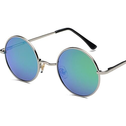 Fashion Tinted Color Lens Round Sunglasses Men Women Retro Metal Frame Eye Pink Vintage Tiny Female Men Sun Glasses