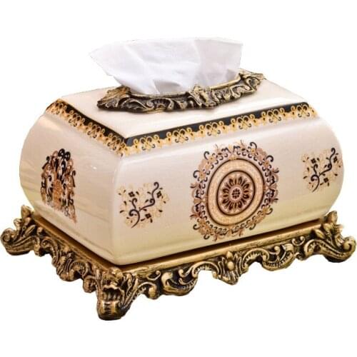 Wedding decoration Creative American Ceramic Towel Box Simple Fashion Living Room Bathroom Household Drawing Box Paper Drawing