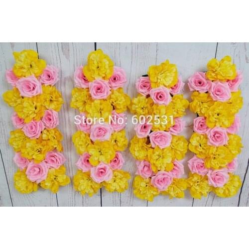 Wedding road lead flowers Bouquets arch flower wall backdrop party and home artificial decorative flowers
