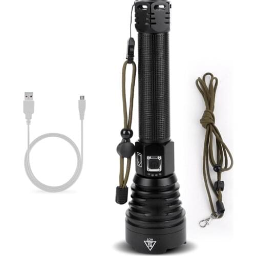 P90 Led Flashlight Ultra Bright torch Camping light USB Rechargeable Waterproof Zoomable Linterna Bicycle Light Use 26650 Batte