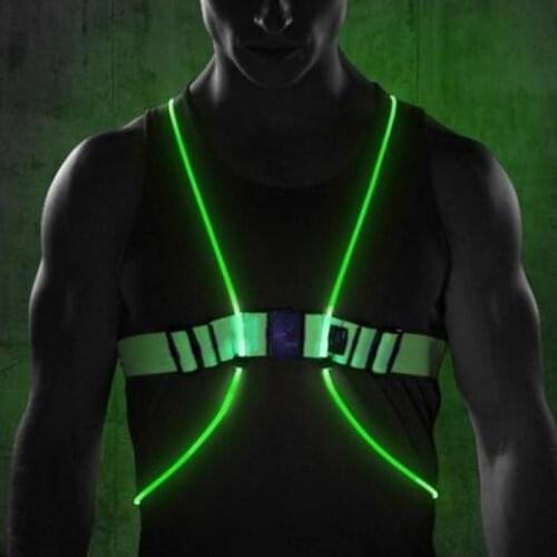 Reflective Safety Cycling Vest LED Flash Safety Vest High Visibility For Night Running Cycling Riding Outdoor Luminous Coat