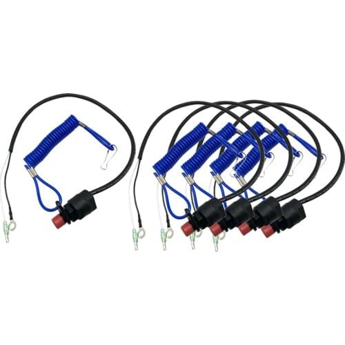 5 Pieces Universal Boat Kill Stop Switch & Safety Tether Lanyard for Yamaha