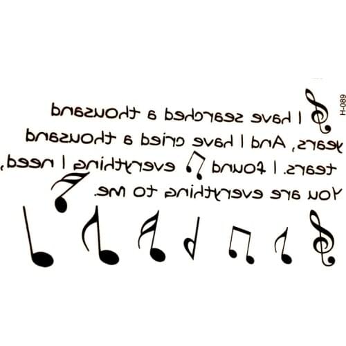 I found music waterproof temporary tattoos flash tatoo henna Taty xha tattoo tatoo tatuajes temporales tatouage temporaire